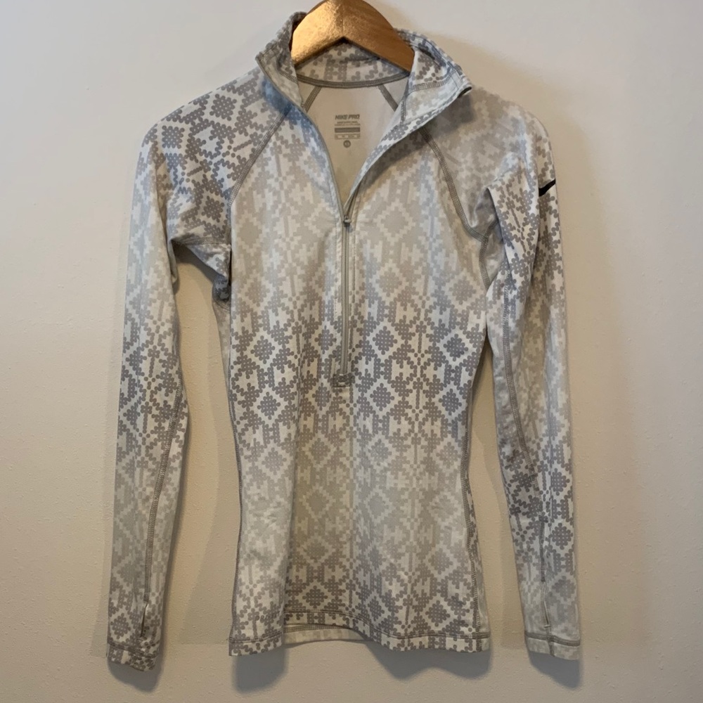 Nike DriFit Quarter Zip Pullover Top Size XS Gray